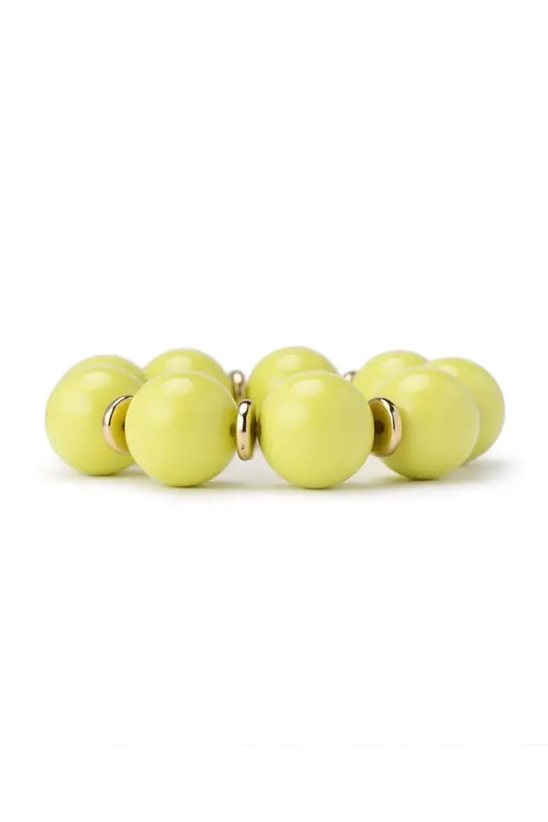 MYA ACCESSORIES | Bracciale elastico con sfere in acrilico lime rondelle - 3