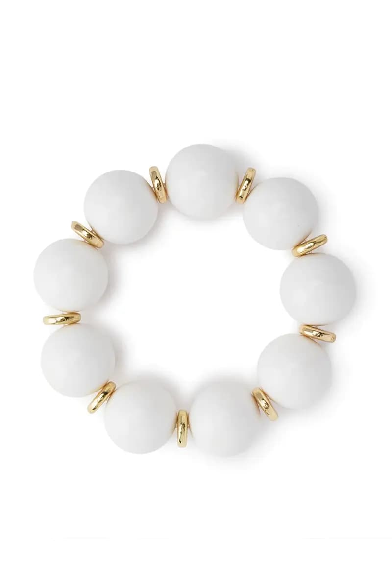MYA ACCESSORIES | Bracciale elastico con sfere in acrilico bianco rondelle - 2