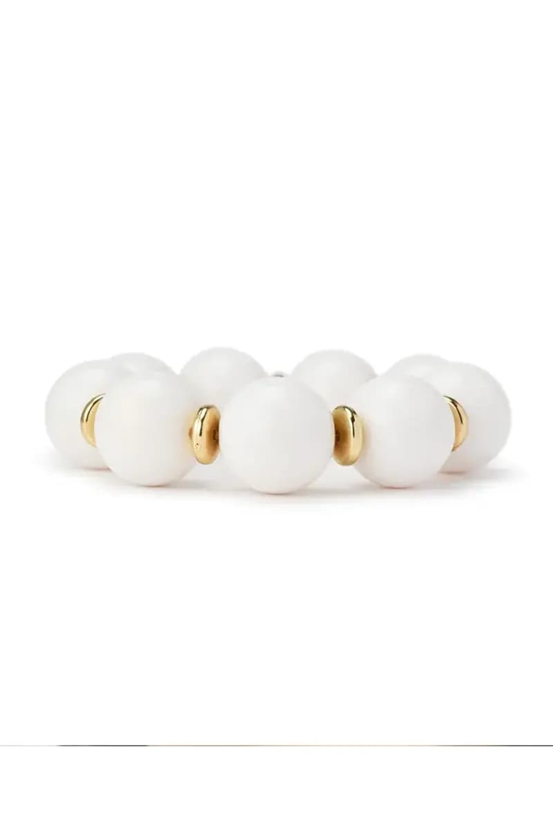 MYA ACCESSORIES | Bracciale elastico con sfere in acrilico bianco rondelle - 3