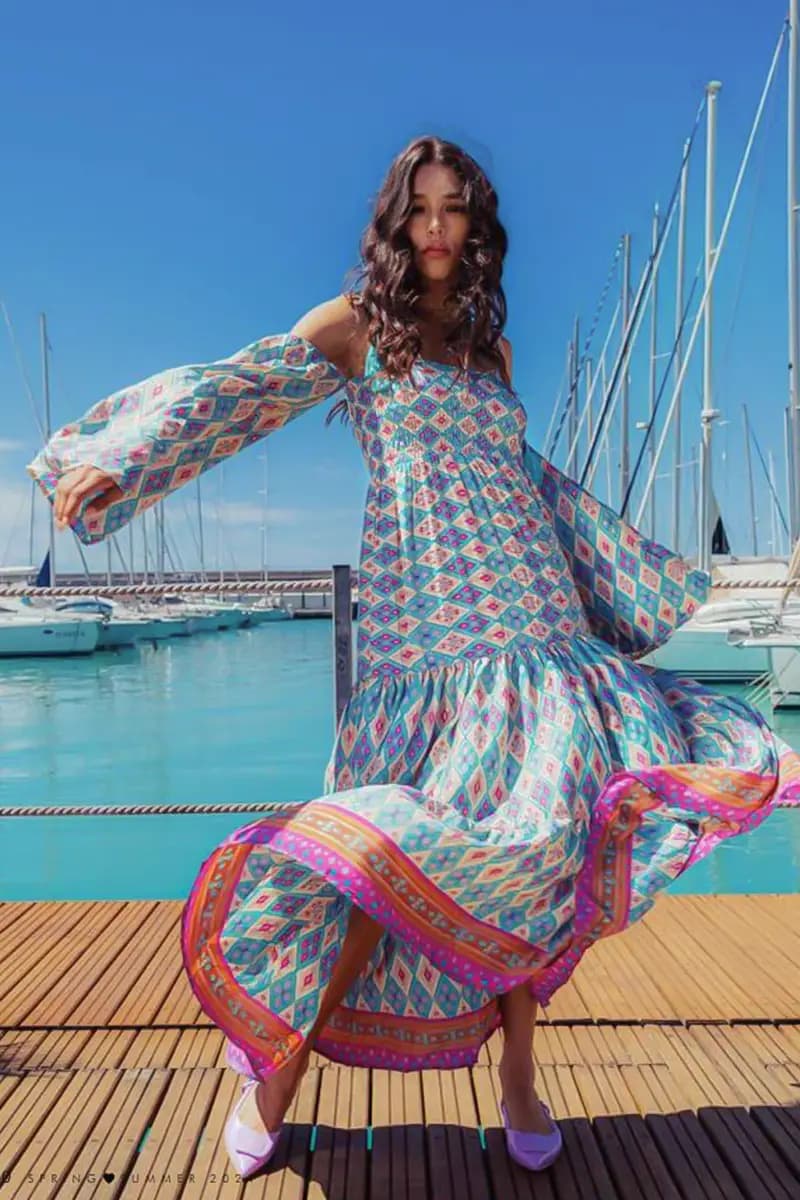 AYFEE | Abito scollo bardot con spalline poliseta - 5