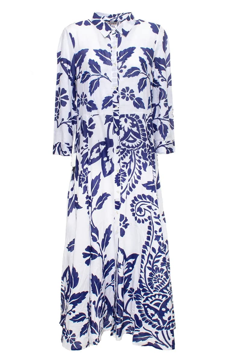 AYFEE | Abito chemisier lungo stampa paisley cotone - 2