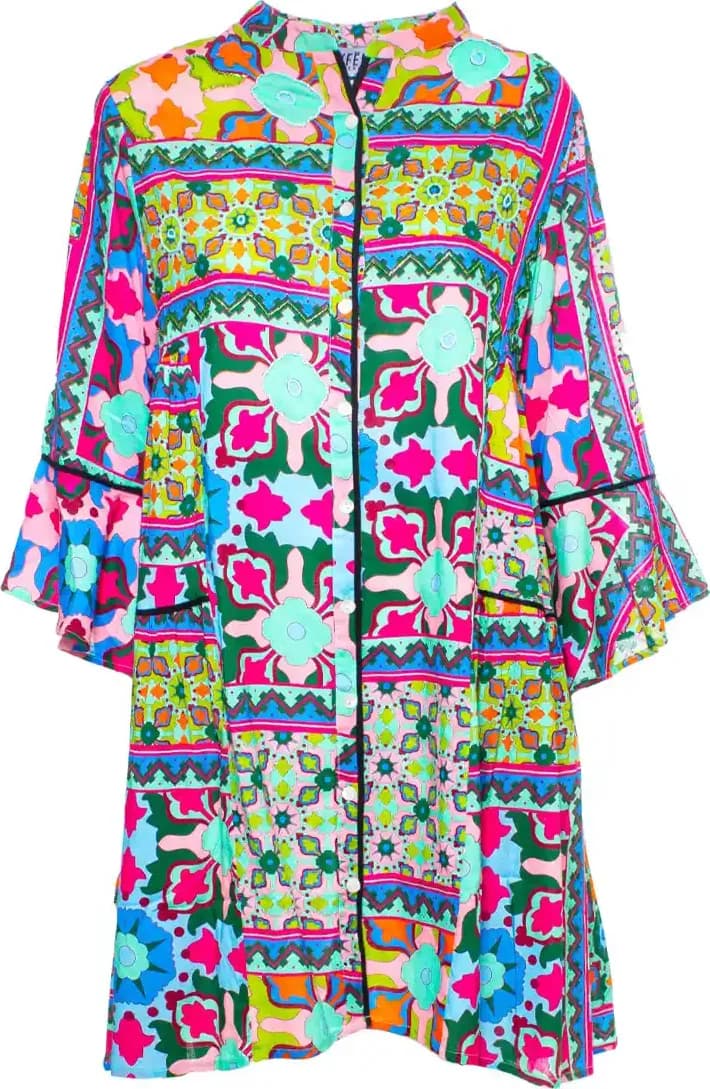 AYFEE | Abito corto stampa batik cotone