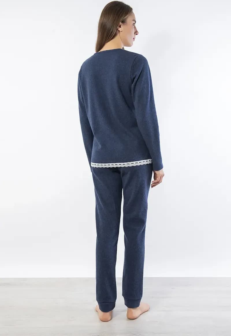 VERDISSIMA | Pigiama maglia serafino e pantalone polsini - 3