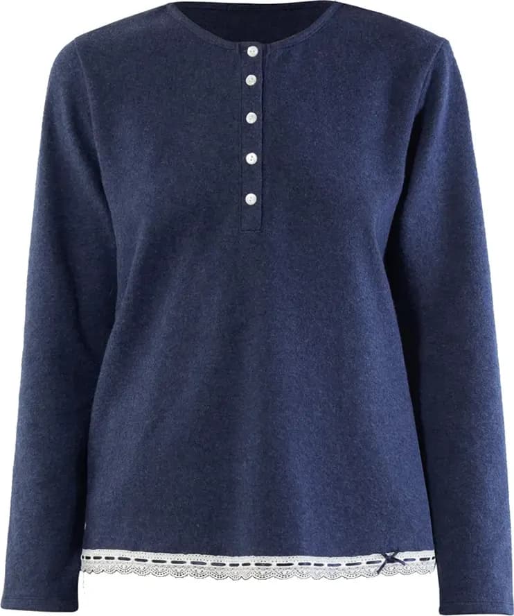 VERDISSIMA | Pigiama maglia serafino e pantalone polsini - 4