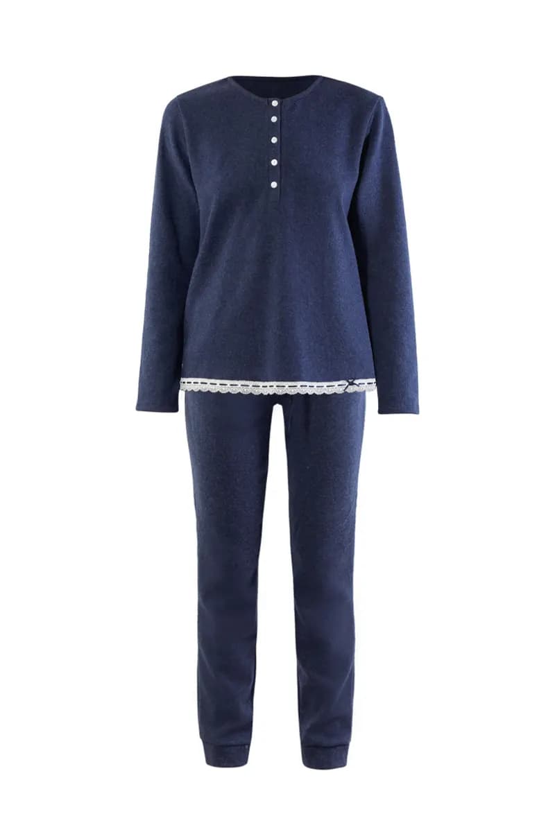 VERDISSIMA | Pigiama maglia serafino e pantalone polsini - 7