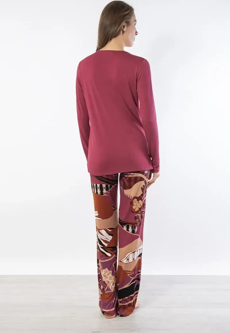 VERDISSIMA | Pigiama maglia serafino e pantalone - 3