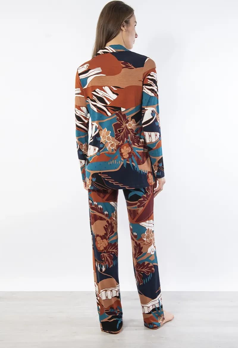 VERDISSIMA | Pigiama maglia aperta e pantalone con tasche - 2