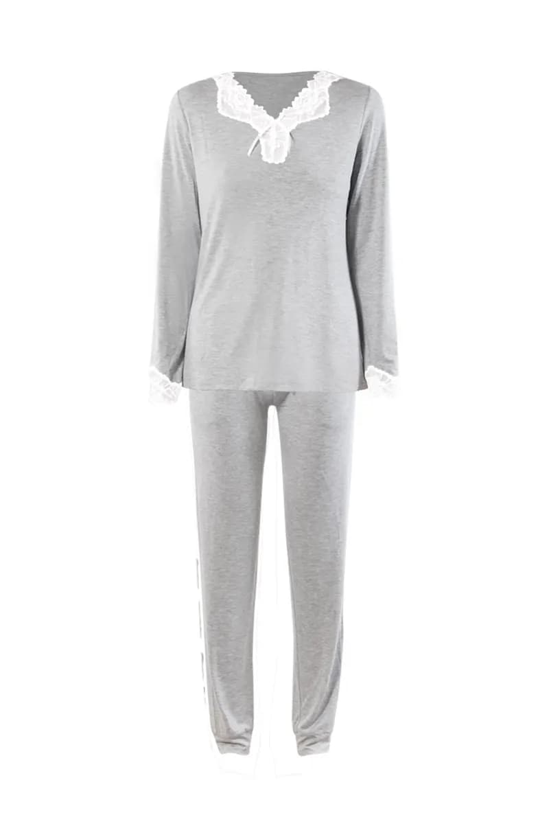 VERDISSIMA | Pigiama maglia a V e pantalone polsini - 5