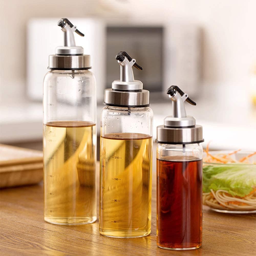 Oliera Graduata in Vetro trasparente con ugello antigoccia in Acciaio Inox 200 ml - 6