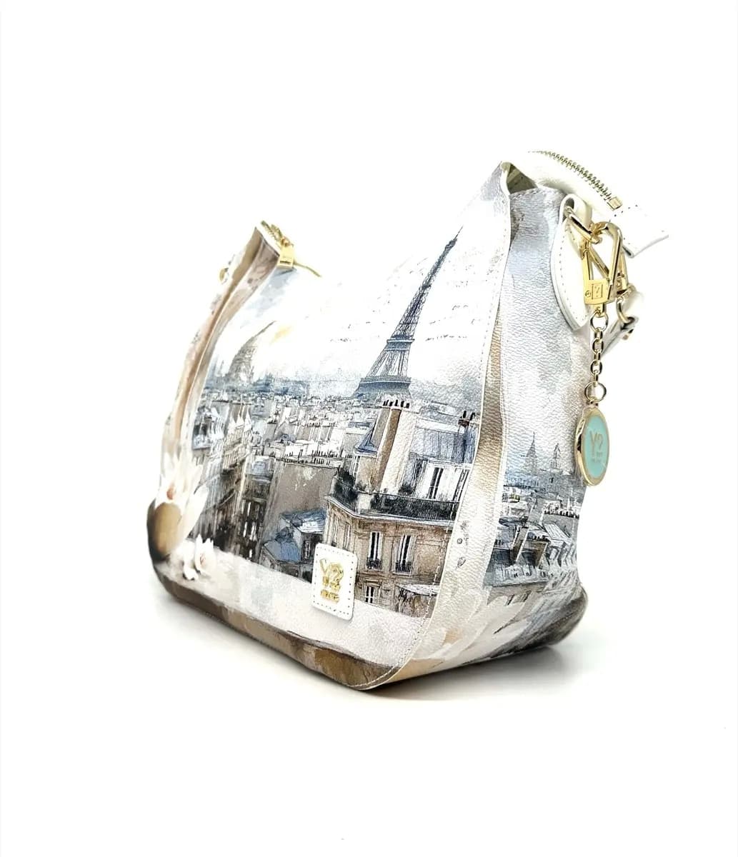 Ynot borsa donna a spalla Paris Dream stampa Parigi - 2