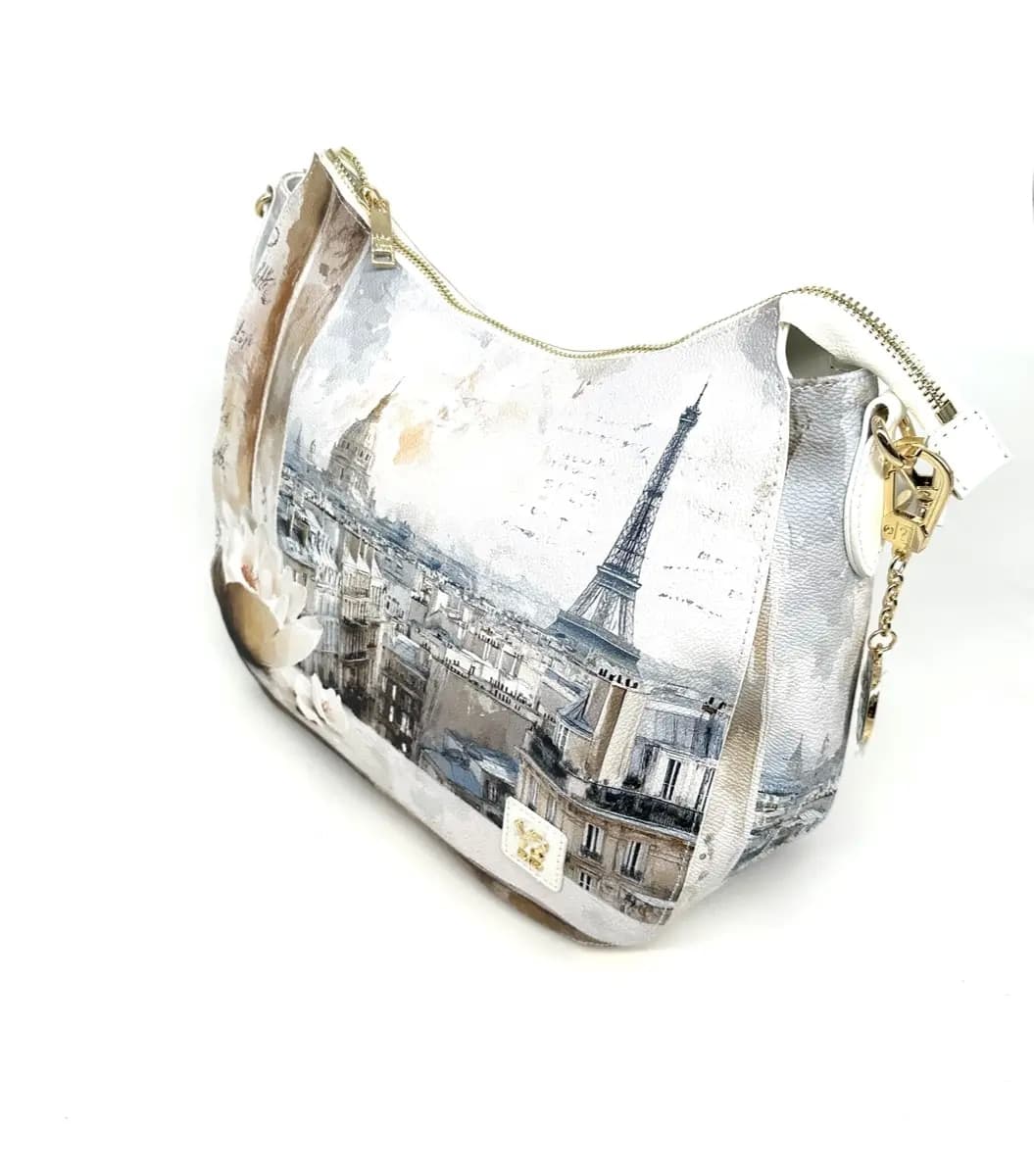 Ynot borsa donna a spalla Paris Dream stampa Parigi - 3