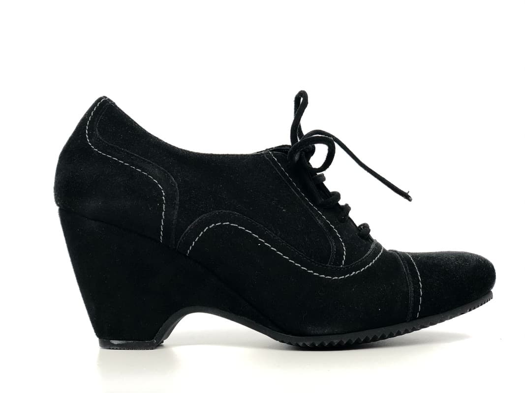 DONNA SOFT Francesina camoscio nero - 6