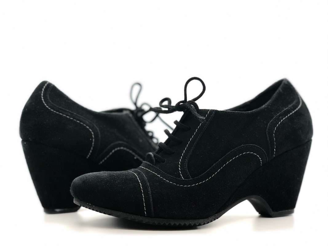 DONNA SOFT Francesina camoscio nero - 3