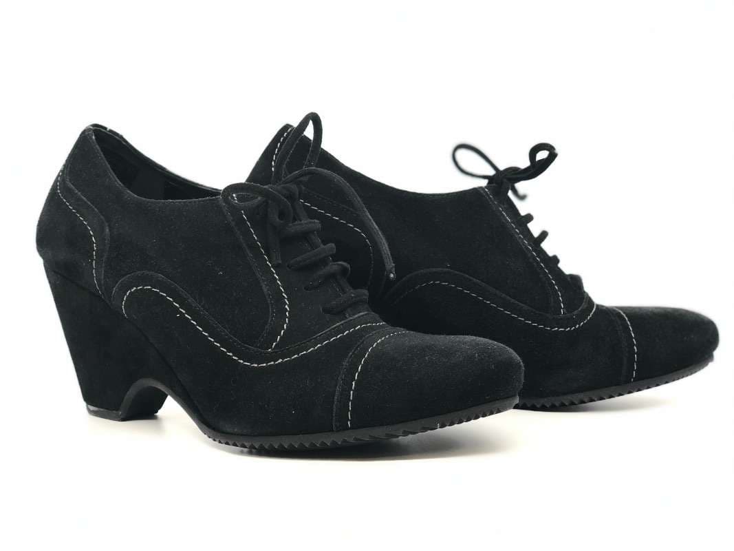 DONNA SOFT Francesina camoscio nero - 5