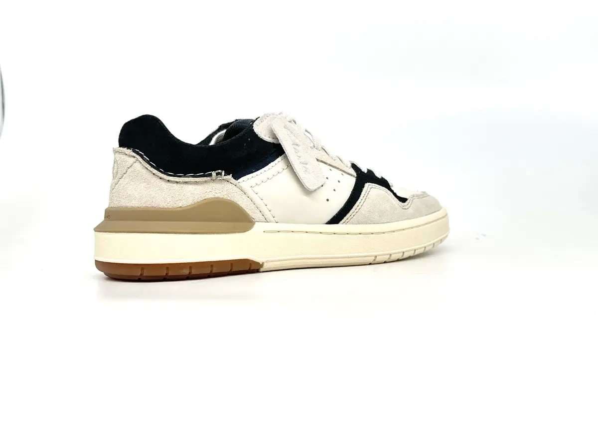 Clarks sneakers uomo Courtlite2 Lo in pelle bianca con dettagli blu - 2