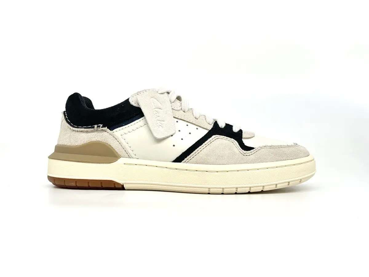 Clarks sneakers uomo Courtlite2 Lo in pelle bianca con dettagli blu - 5