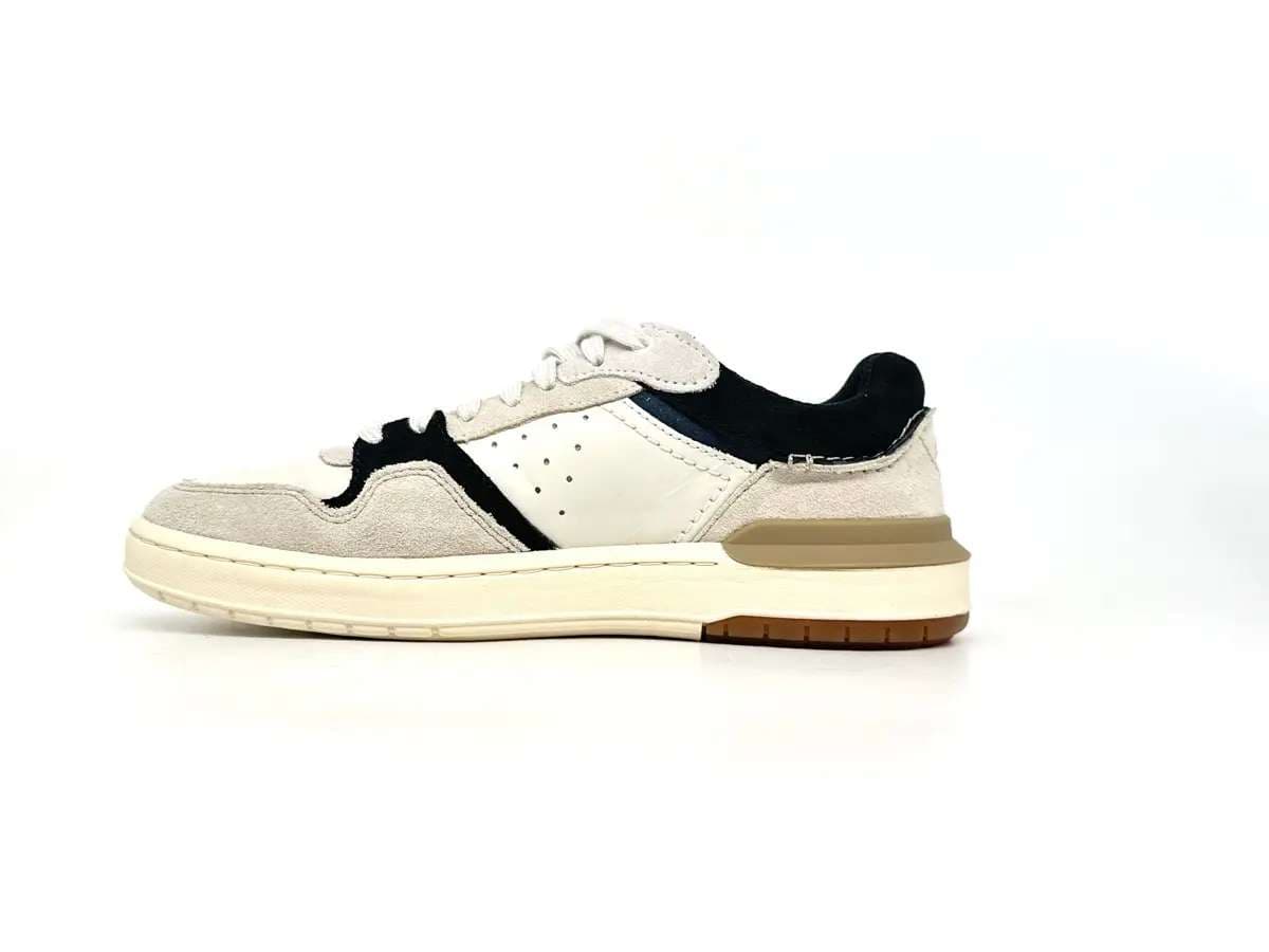 Clarks sneakers uomo Courtlite2 Lo in pelle bianca con dettagli blu - 6