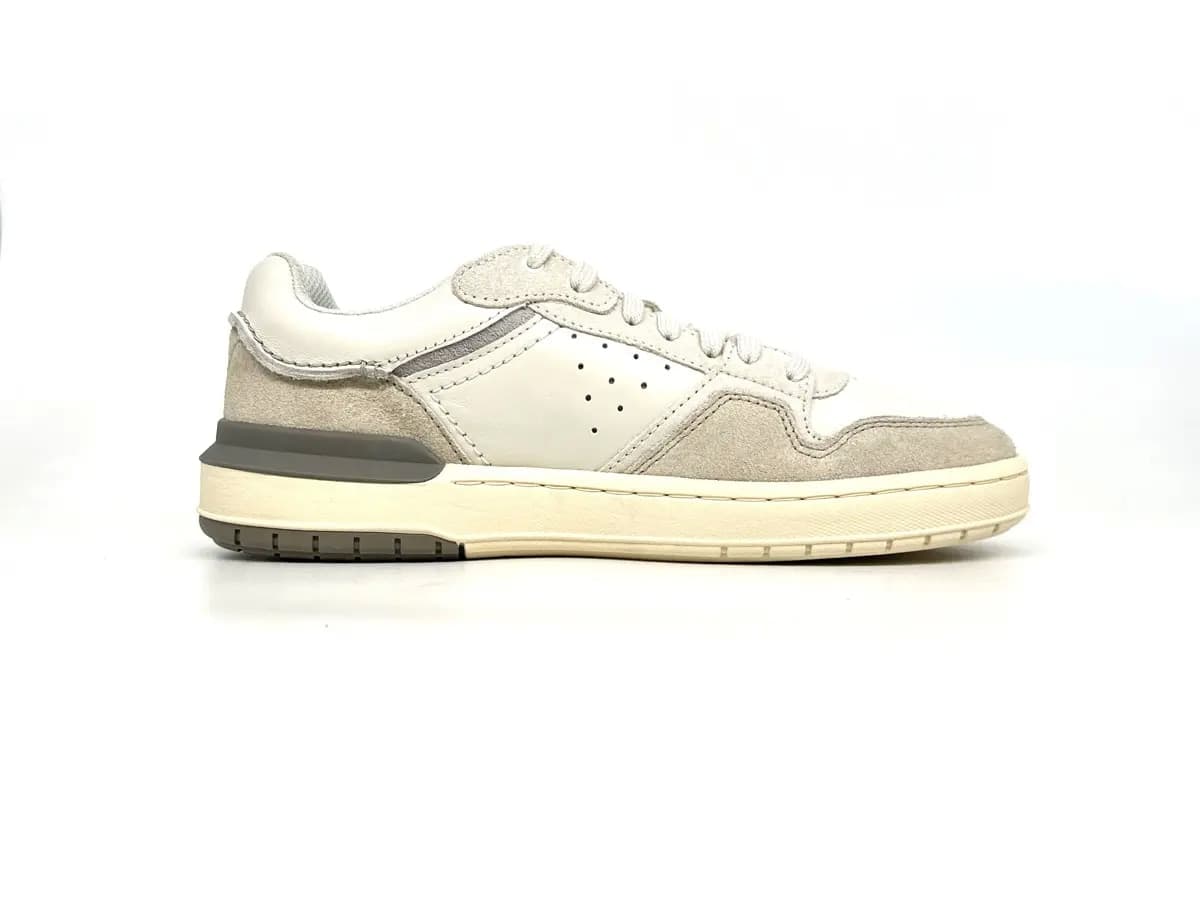 Clarks sneaker uomo Courtlite2 Lo pelle bianco beige - 6