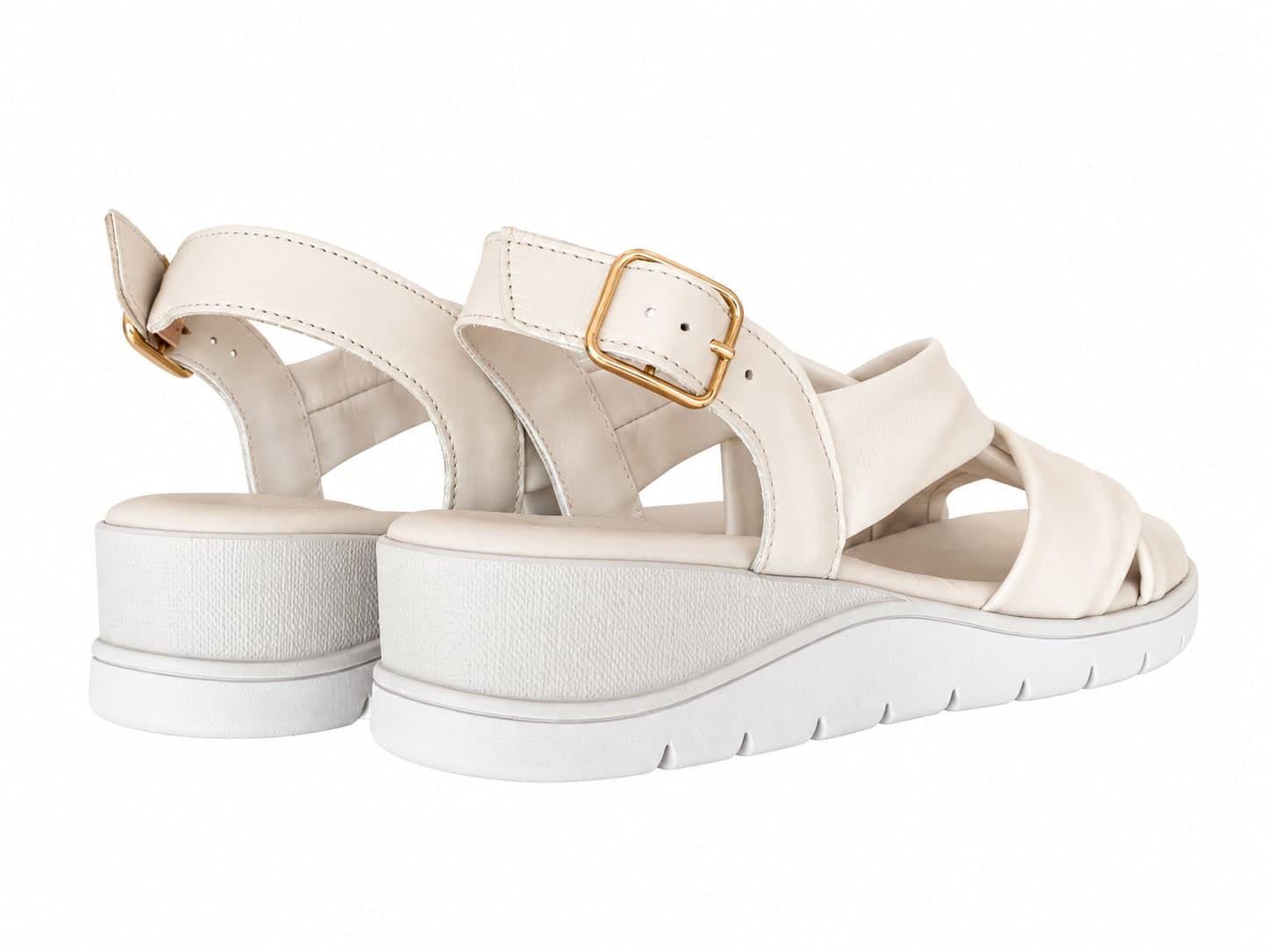 Luxdive sandali donna fasce incrociate beige con cinturino - 2