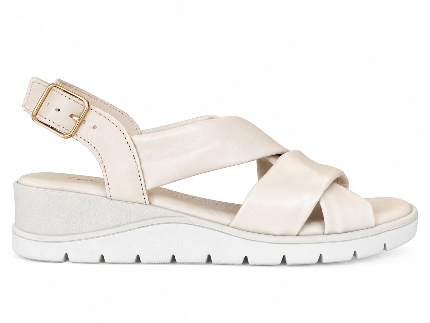 Luxdive sandali donna fasce incrociate beige con cinturino - 4
