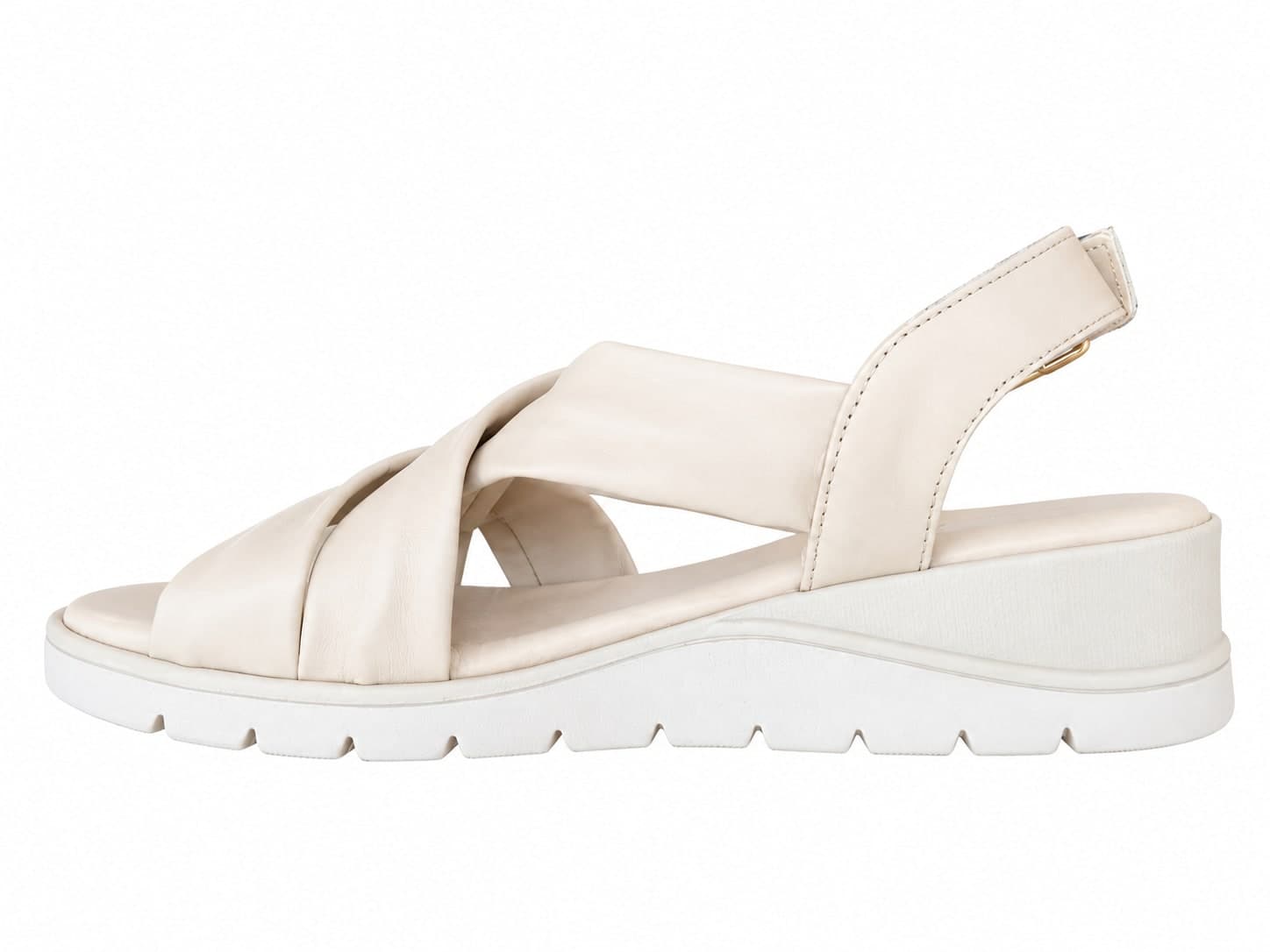 Luxdive sandali donna fasce incrociate beige con cinturino - 5