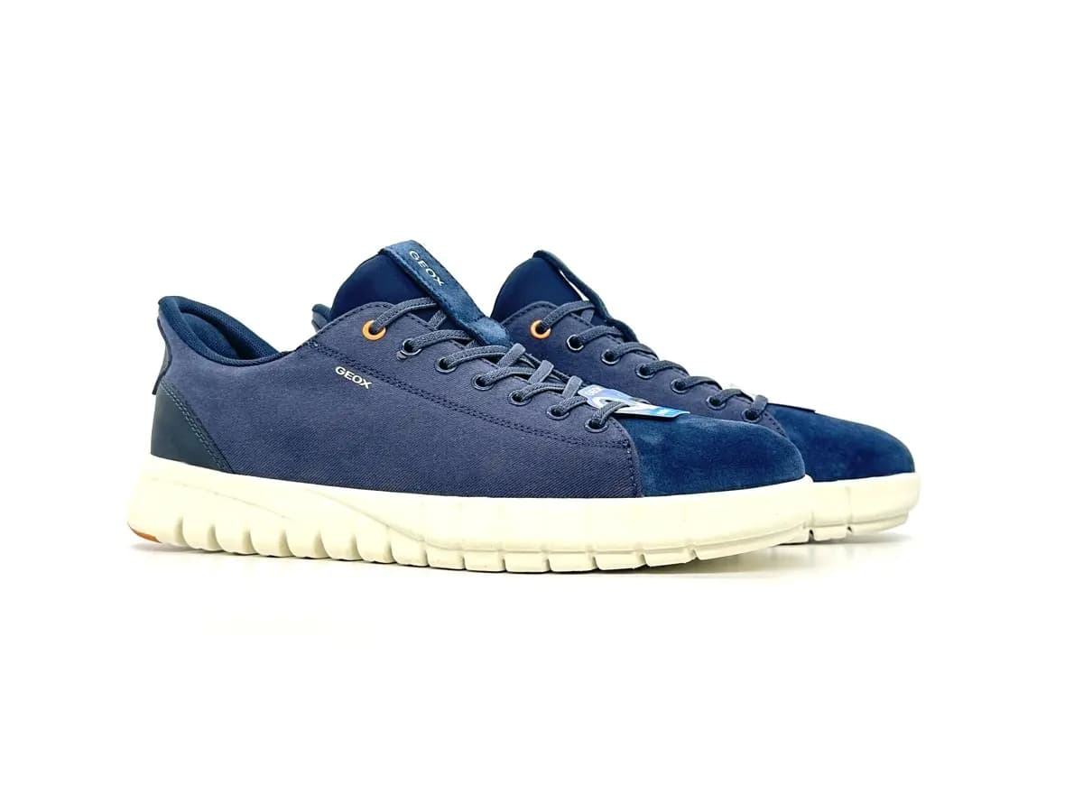 Geox sneaker uomo Flextride Plus slip on blu plantare traspirante - 7