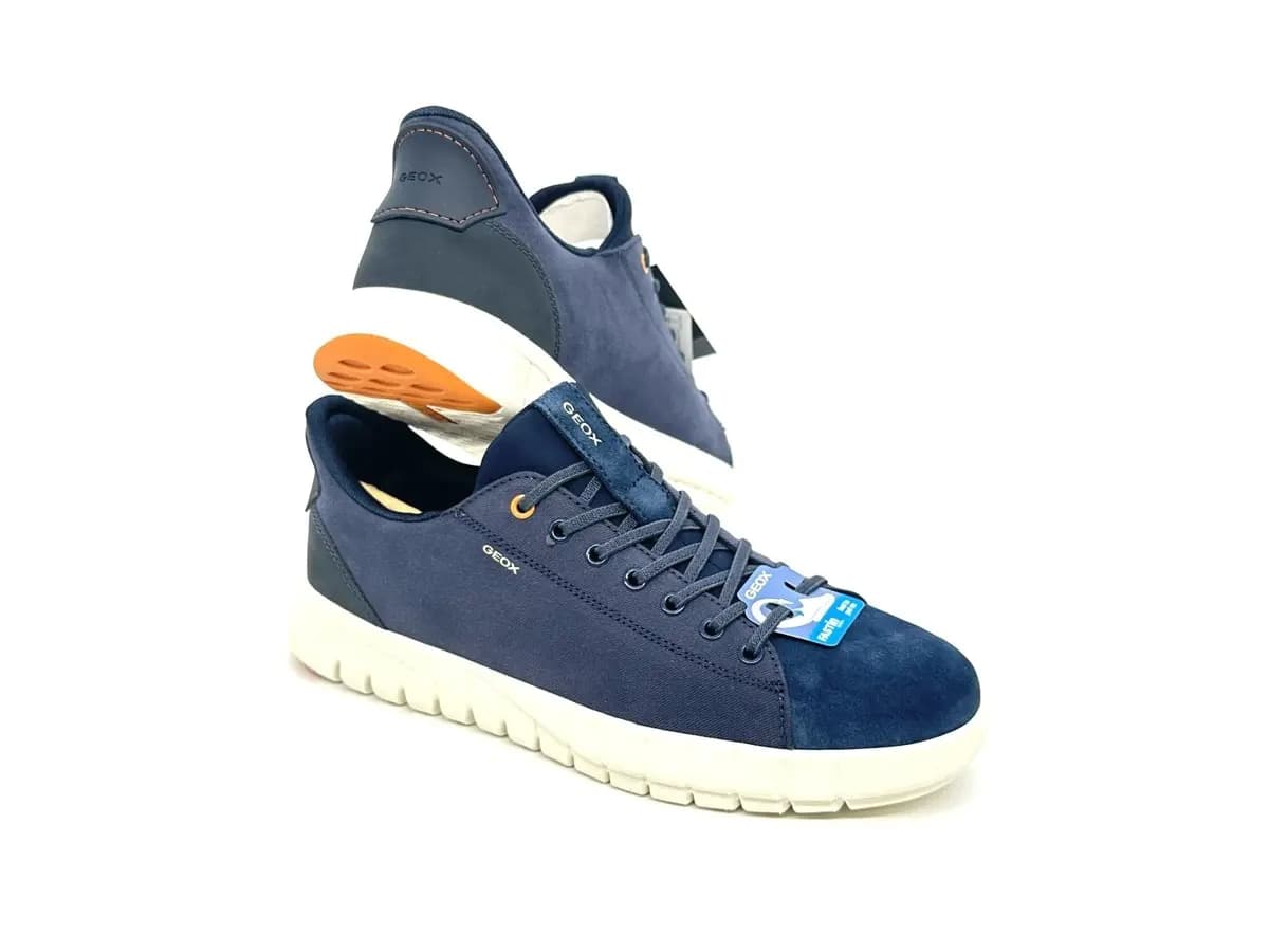 Geox sneaker uomo Flextride Plus slip on blu plantare traspirante - 5