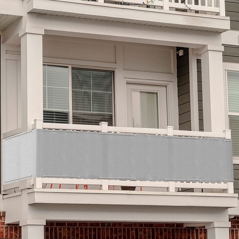 TELO COPERTURA RINGHIERA BALCONE GRIGIO 85X500CM FRANGIVISTA PROTEZIONE VENTO POLIETILENE - 1