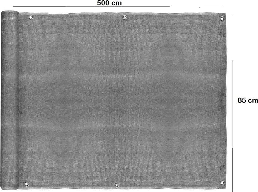 TELO COPERTURA RINGHIERA BALCONE GRIGIO 85X500CM FRANGIVISTA PROTEZIONE VENTO POLIETILENE - 4