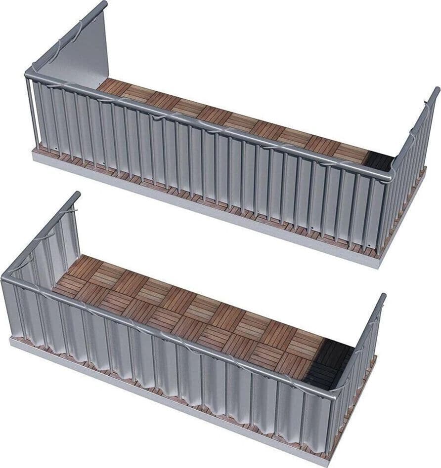 TELO COPERTURA RINGHIERA BALCONE GRIGIO 85X500CM FRANGIVISTA PROTEZIONE VENTO POLIETILENE - 7