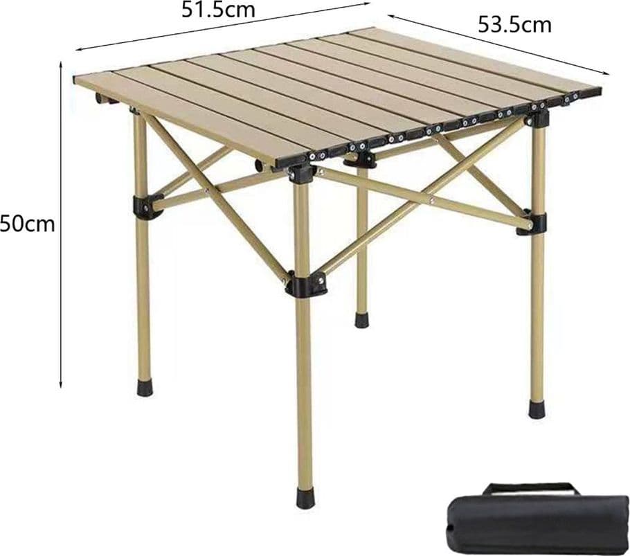 TAVOLO PIEGHEVOLE DA ESTERNO PORTATILE DA CAMPEGGIO GIARDINO BALCONE PIC NIC BEIGE 632834 - 2