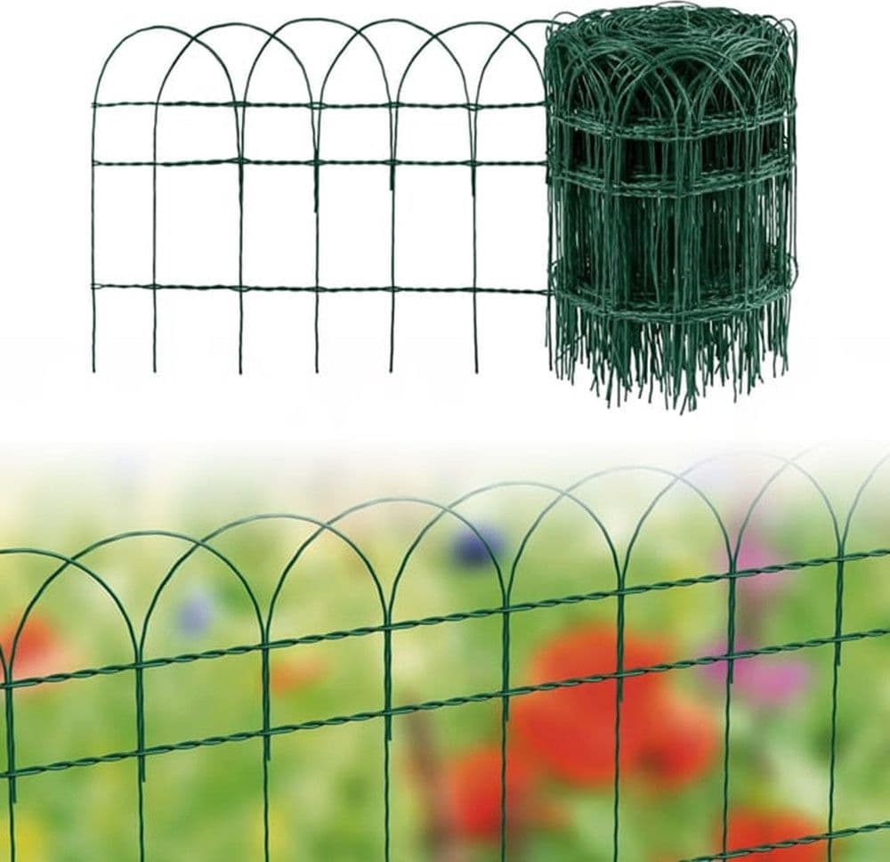 RETE METALLICA PLASTIFICATA VERDE CON BORDURA 0,65X10MT RECINZIONE AIUOLE ORTI GRN59 630720A