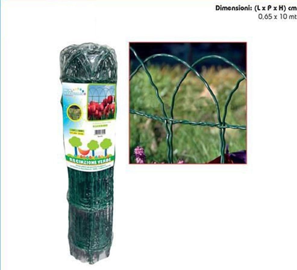 RETE METALLICA PLASTIFICATA VERDE CON BORDURA 0,65X10MT RECINZIONE AIUOLE ORTI GRN59 630720A - 2