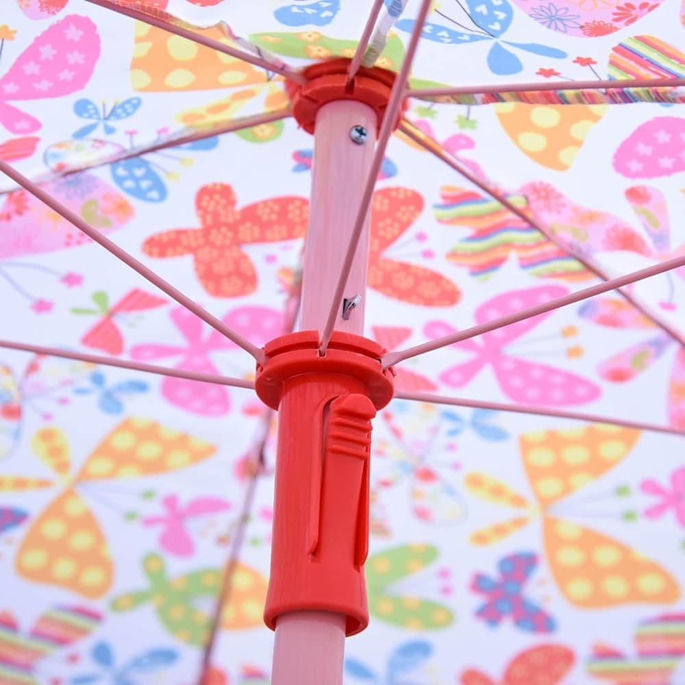 SET TAVOLO SEDIA BISTROT PER BAMBINI MOTIVO FARFALLA GIARDINO CORTILE CON OMBRELLONE 529027 - 3
