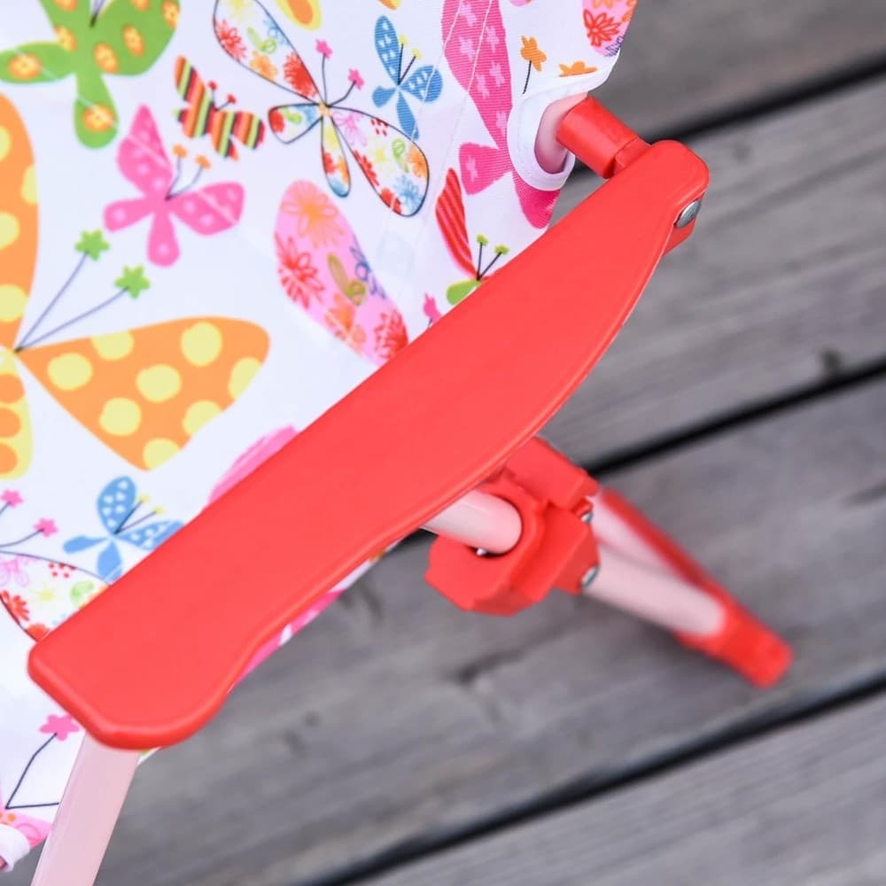 SET TAVOLO SEDIA BISTROT PER BAMBINI MOTIVO FARFALLA GIARDINO CORTILE CON OMBRELLONE 529027 - 8