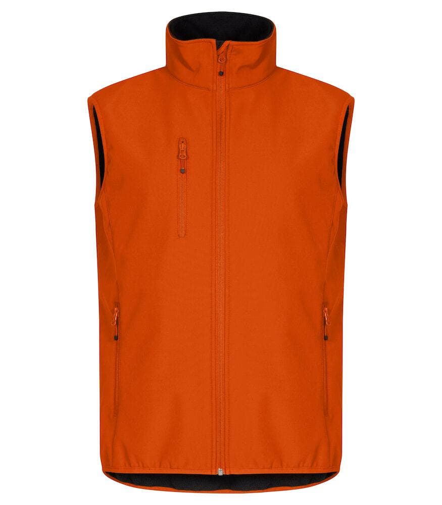 Gilet Softshell Arancio Clique Basic Smanicato Antivento Zip Intera - 2