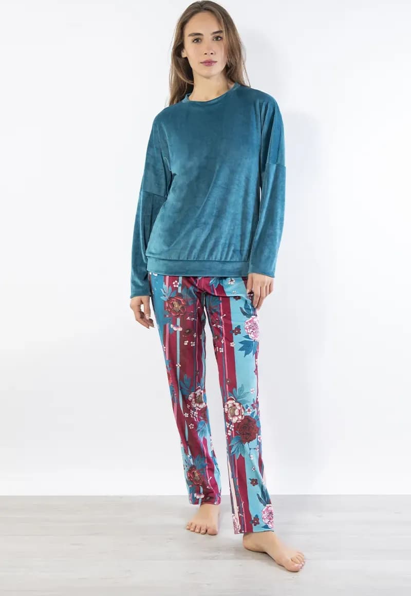 VERDISSIMA | Pantalone pigiama con tasche Ciniglia Malindi - 2