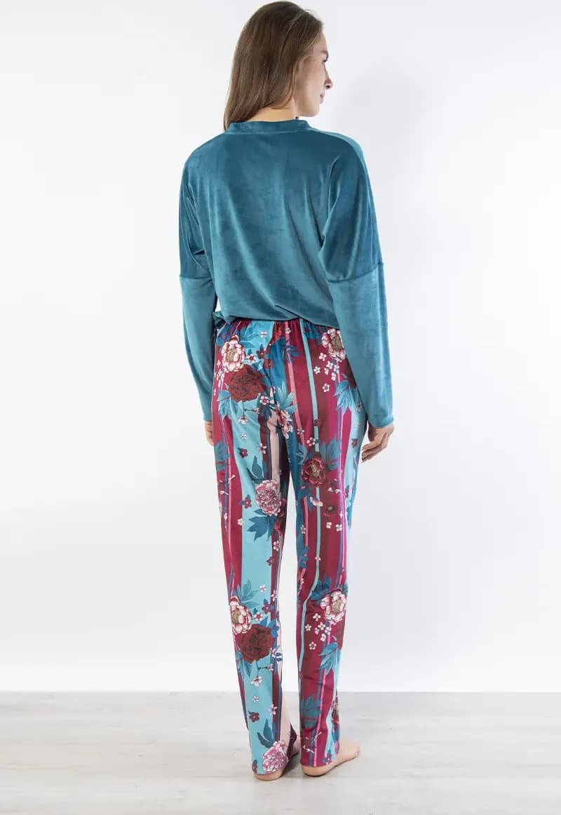 VERDISSIMA | Pantalone pigiama con tasche Ciniglia Malindi - 3