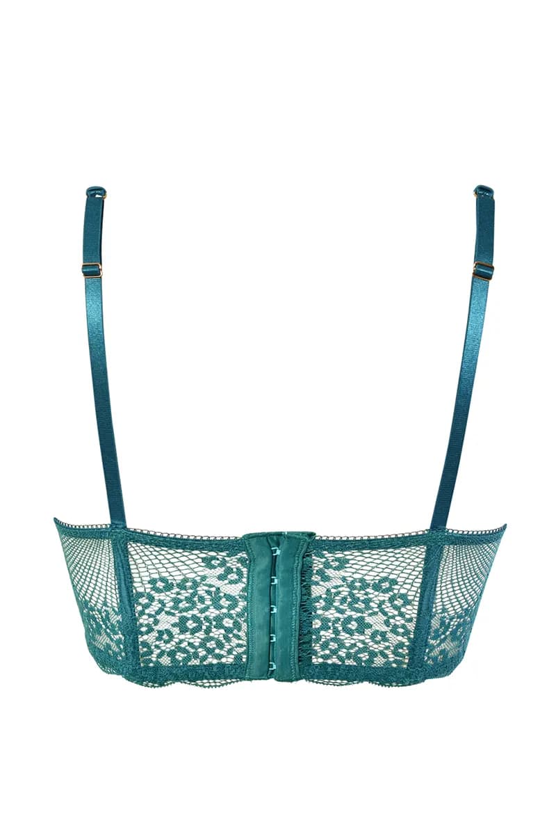 VERDISSIMA | Top imbottito con ferretto Lace Animalier - 3