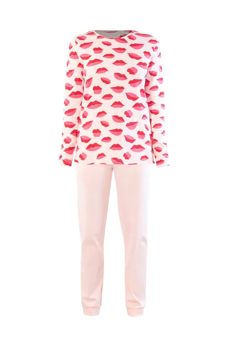 VERDISSIMA | Pigiama maglia girocollo e pantalone polsini Kisses - 6