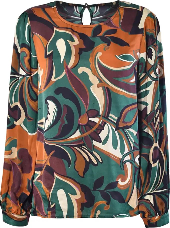 VERDISSIMA | Blusa girocollo manica lunga Satin - 2