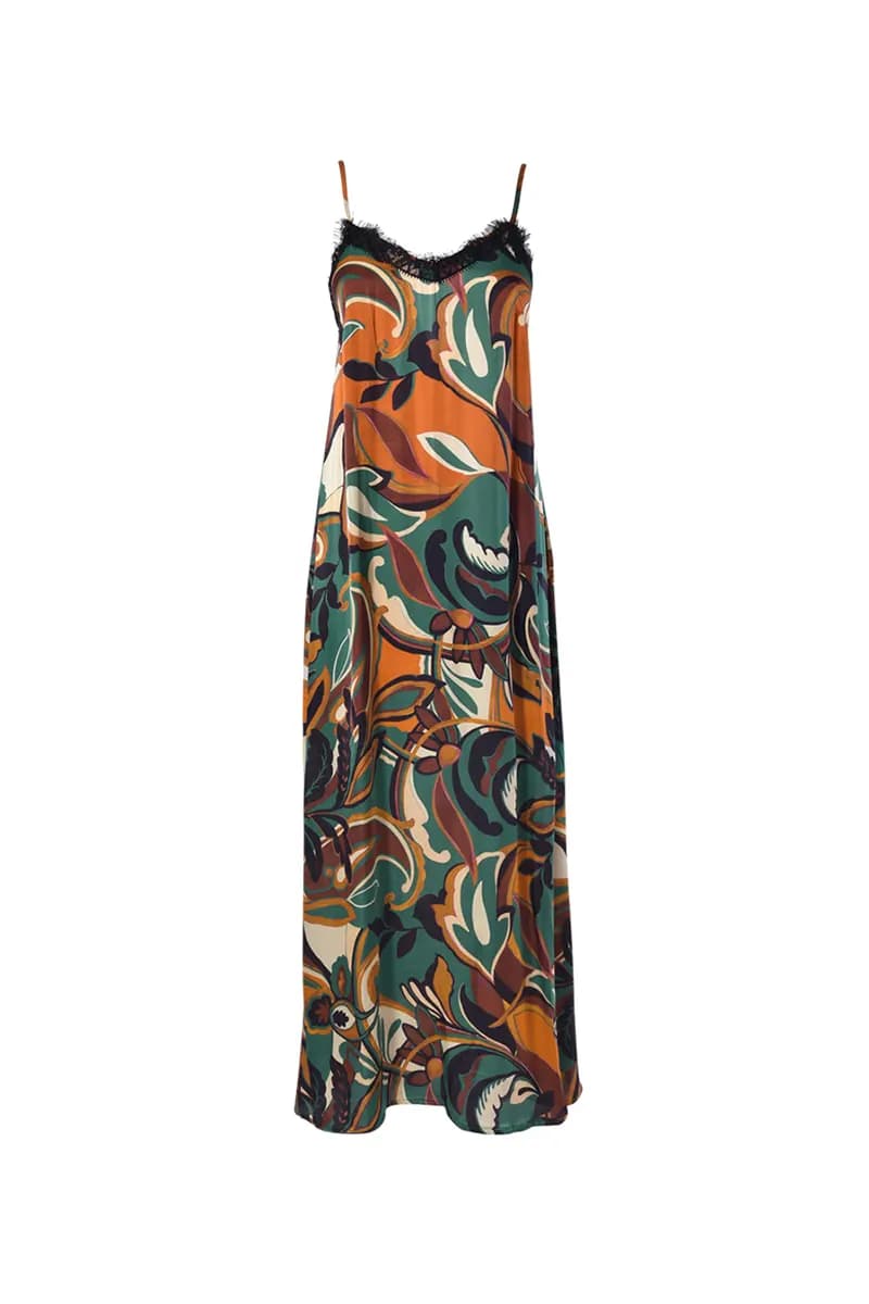 VERDISSIMA | Abito lungo spallina sottile Satin - 2