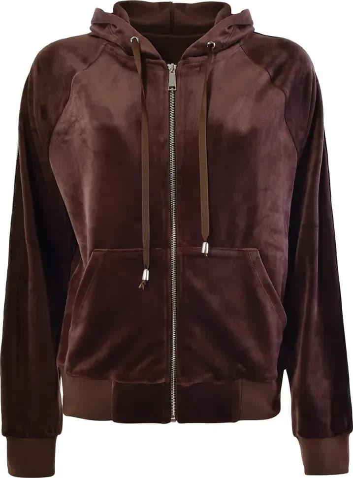 VERDISSIMA | Felpa con zip, tasche e cappuccio Ciniglia - 2