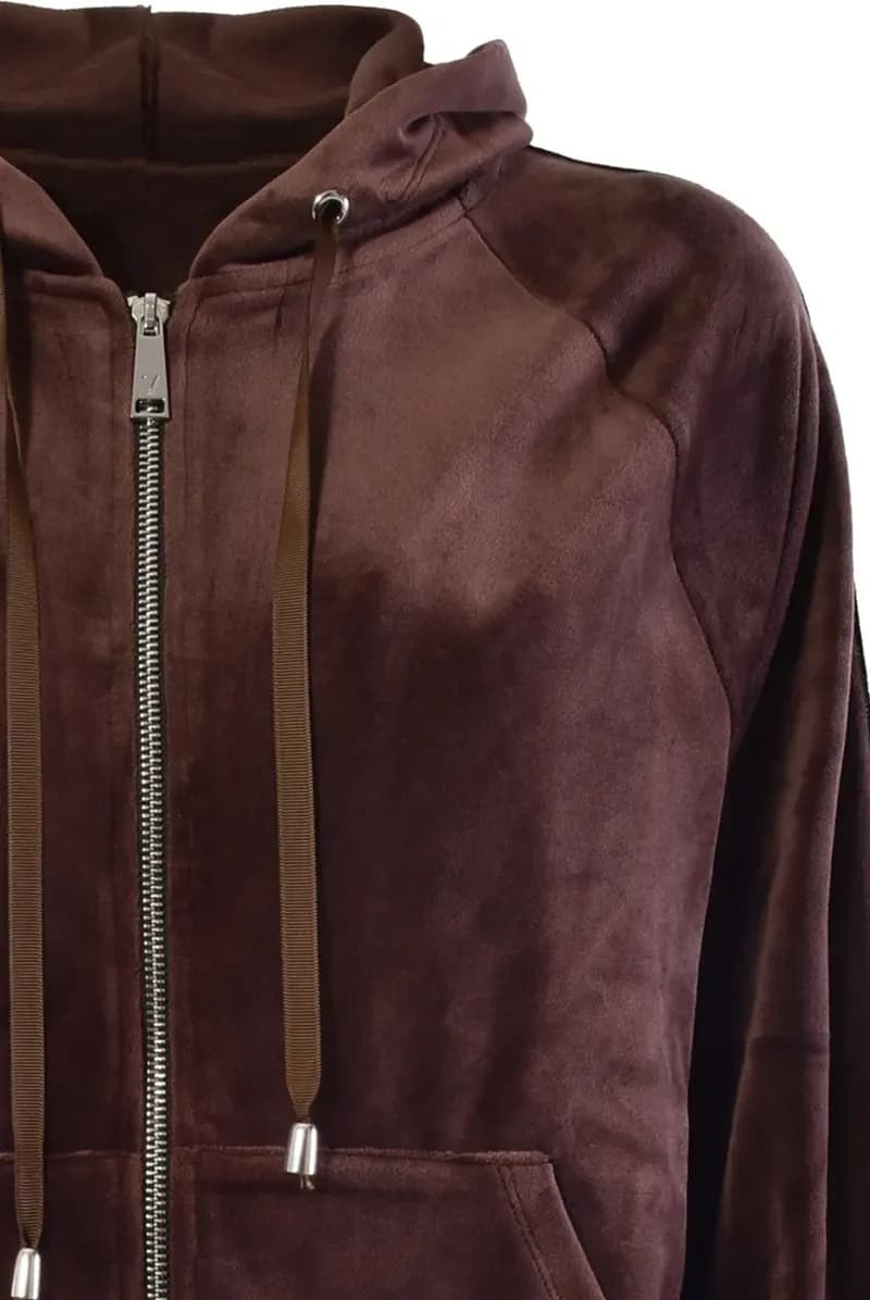 VERDISSIMA | Felpa con zip, tasche e cappuccio Ciniglia - 3