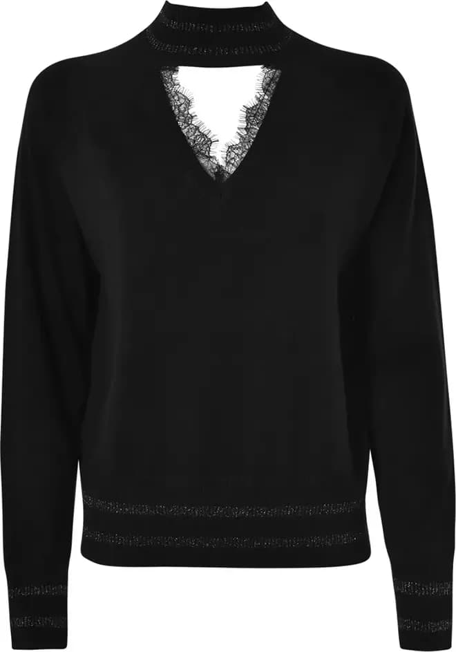 VERDISSIMA | Maglia con inserti in pizzo Maglia Rasata - 2