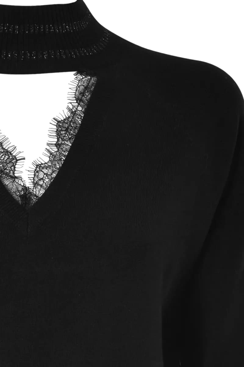 VERDISSIMA | Maglia con inserti in pizzo Maglia Rasata - 3