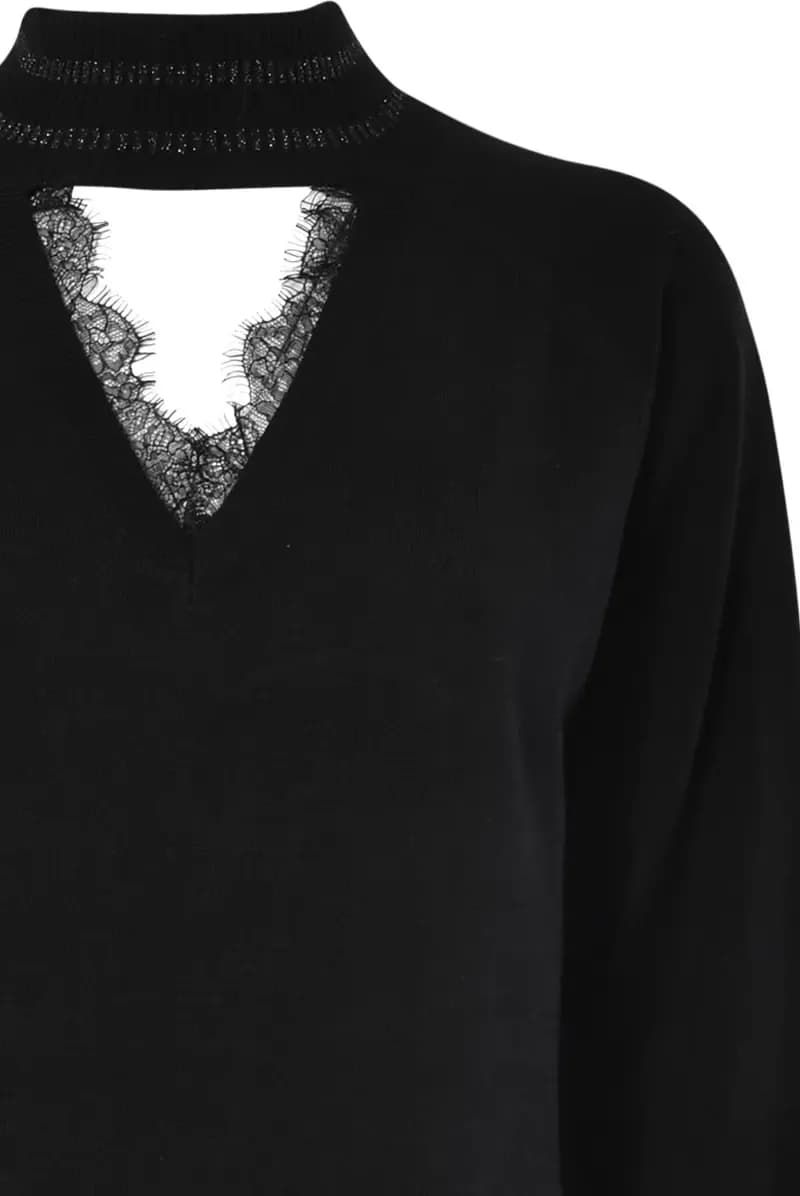VERDISSIMA | Abito corto con inserti in pizzo Maglia Rasata - 3