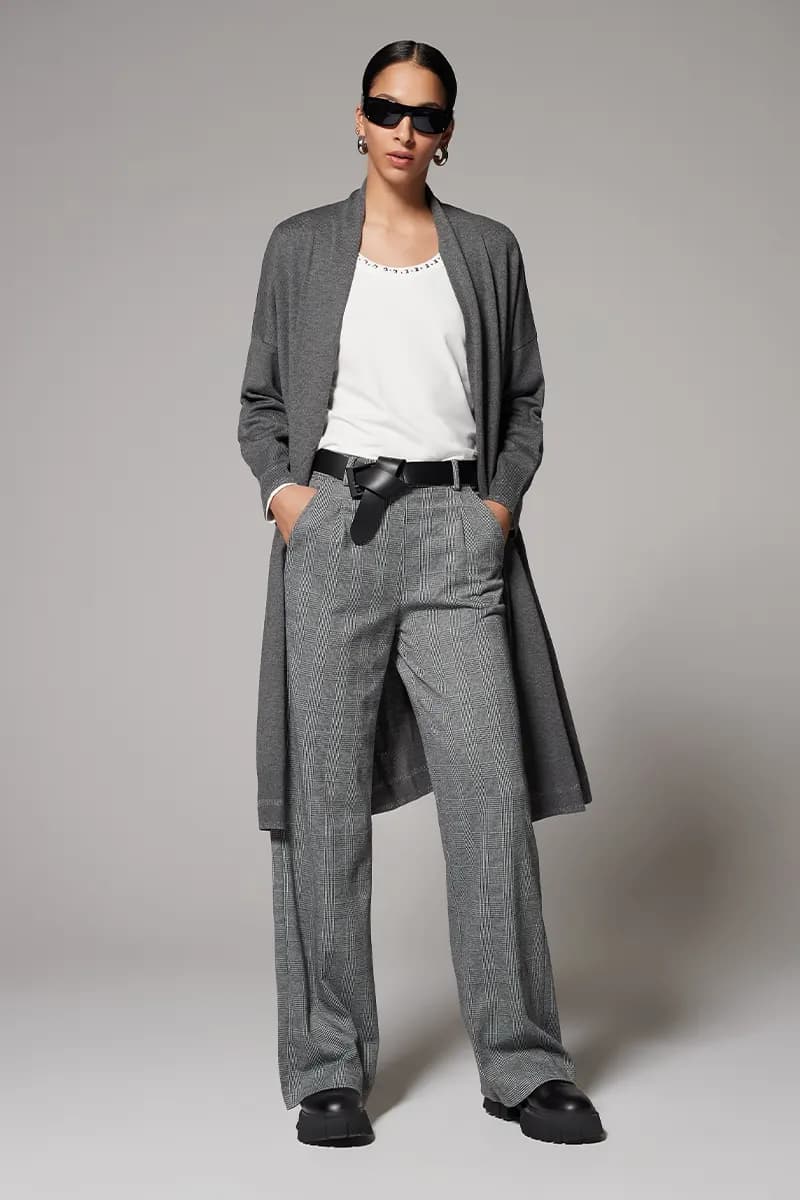 VERDISSIMA | Cardigan lungo con tasche Maglia Rasata