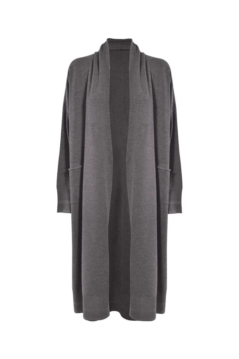 VERDISSIMA | Cardigan lungo con tasche Maglia Rasata - 4