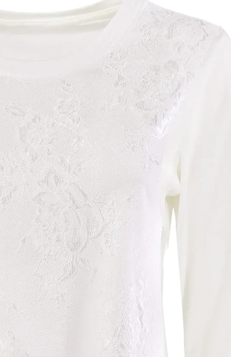 VERDISSIMA | Maglia girocollo pizzo frontale T-shirt - 3